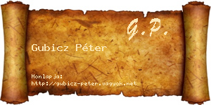 Gubicz Péter névjegykártya